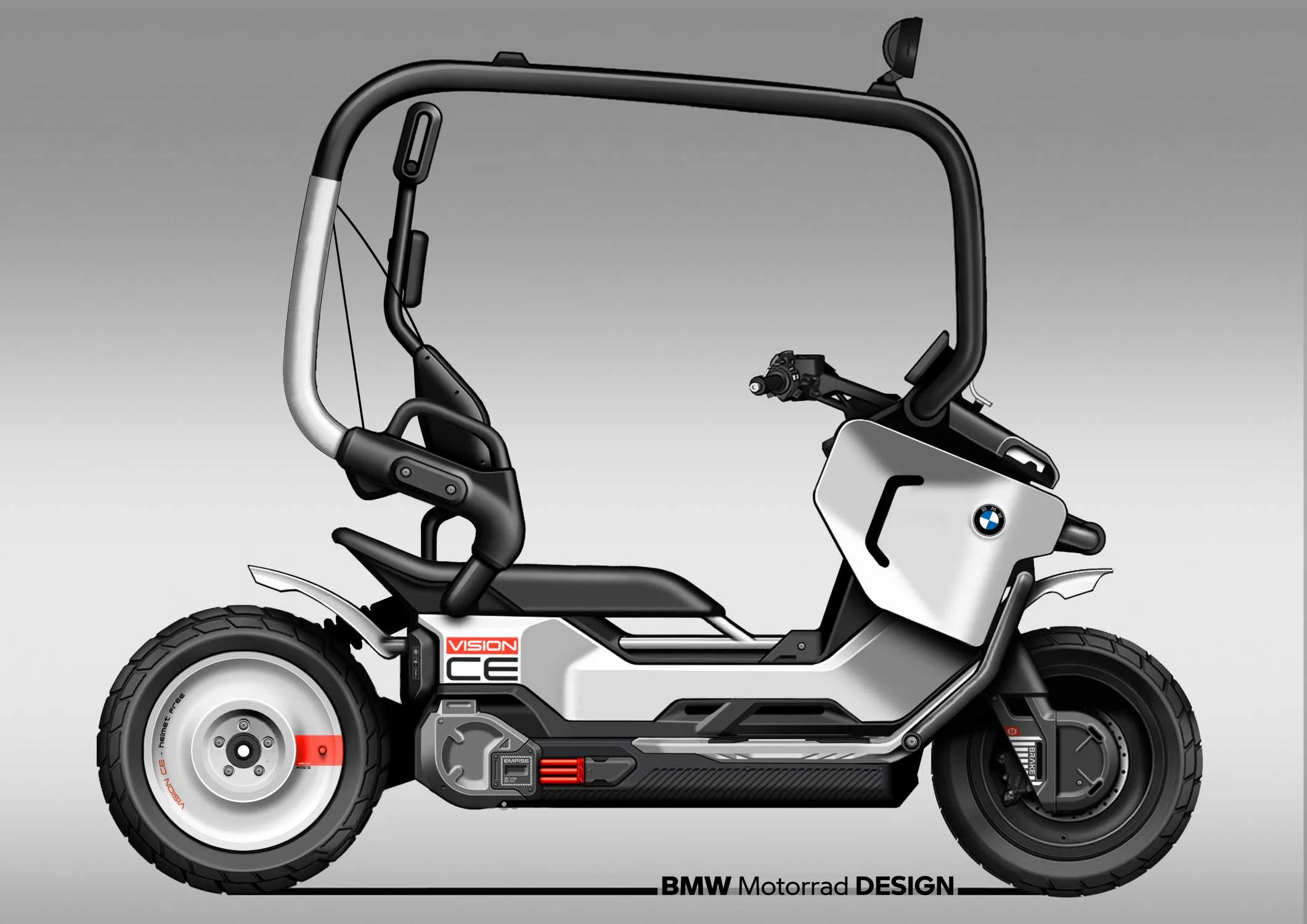 BMW Motorrad Vision CE, conceptul electric cu structură tubulară de protecție