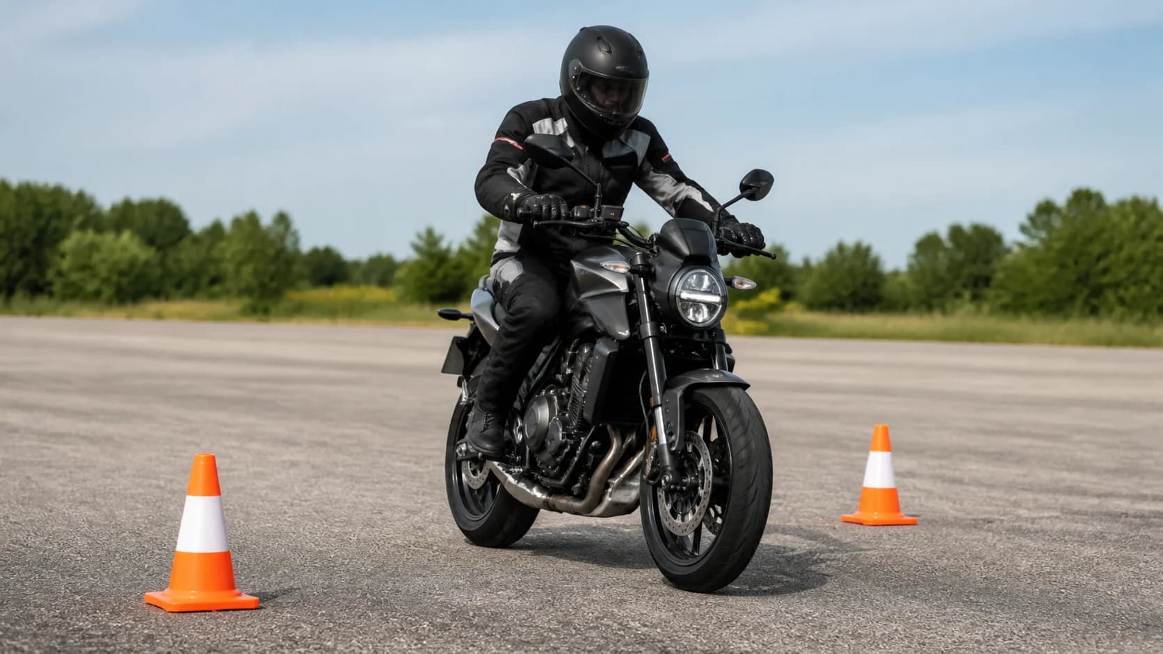 Imagine editorială despre motocicletă pentru navetă zilnică