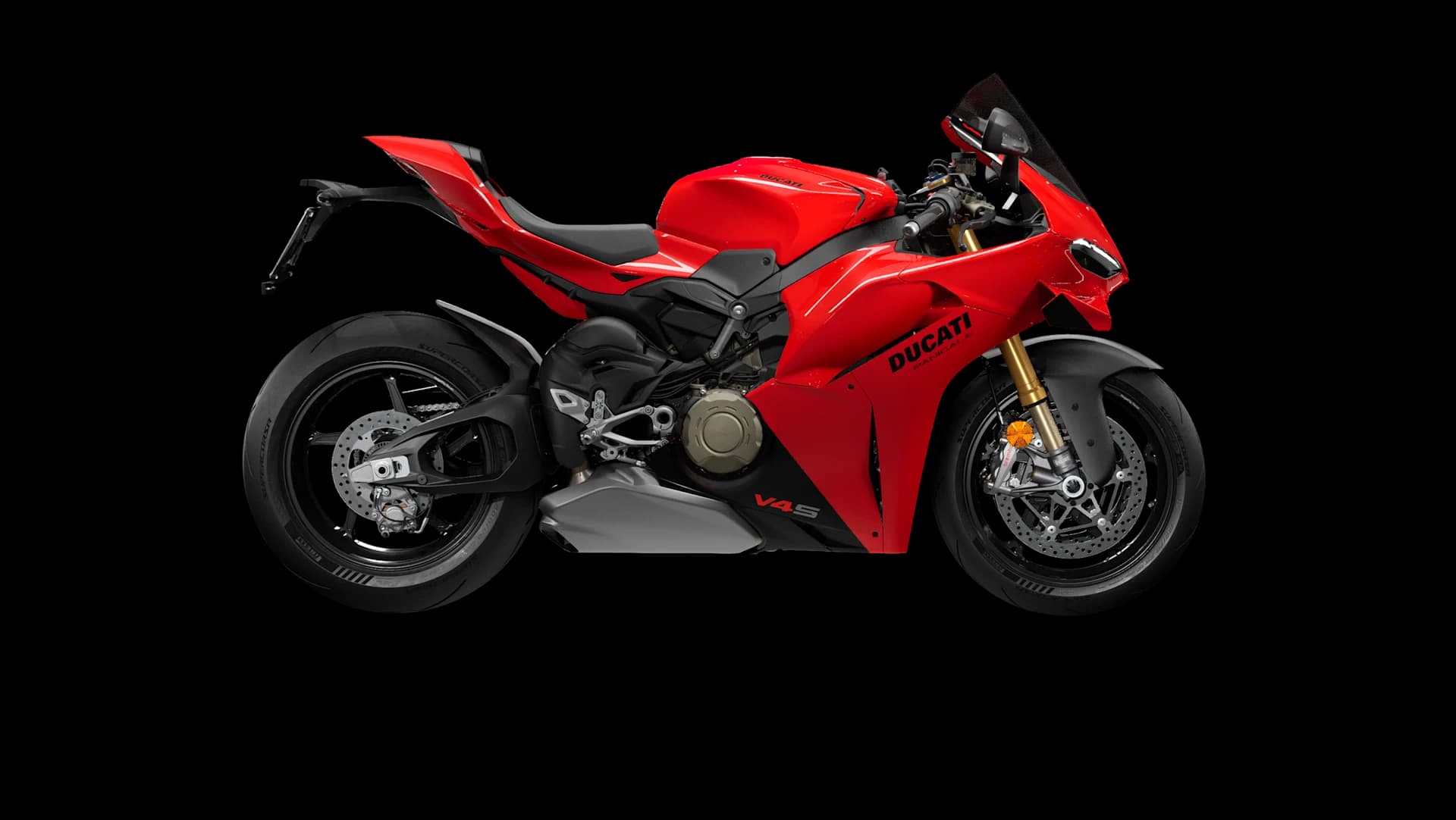 Ducati Panigale V4 S 2027 în livrea roșie, pe circuit